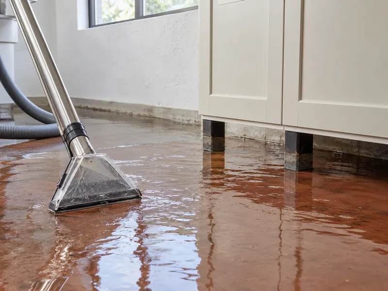 Water Extraction in Copperas Cove — extraction nozzle beside watermarked cabinet feet